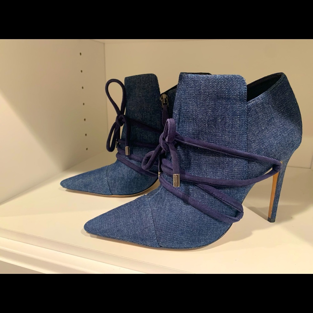 Navy Blue Denim 4” Alexandre Birman Booties